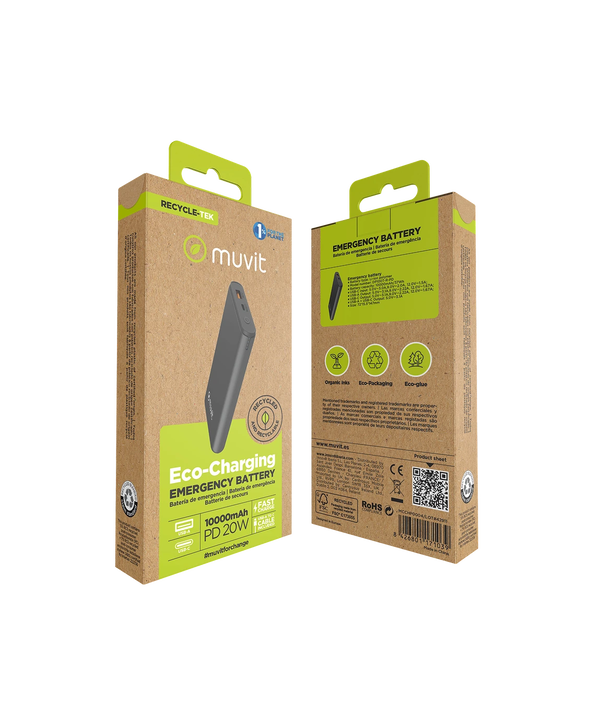 Power Bank 10000 mAh USB A2 4A y USB C Power Bank 10000 mAh USB A2 4A y USB C