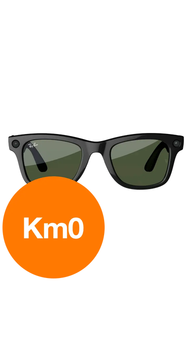 Gafas con IA Ray-Ban Meta Wayfarer negro brillo cristal verde Km0