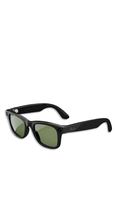 Gafas con IA Ray-Ban Meta Wayfarer negro brillo cristal verde Km0