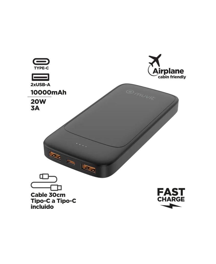 Power Bank 10000 mAh USB A2 4A USB C, , large