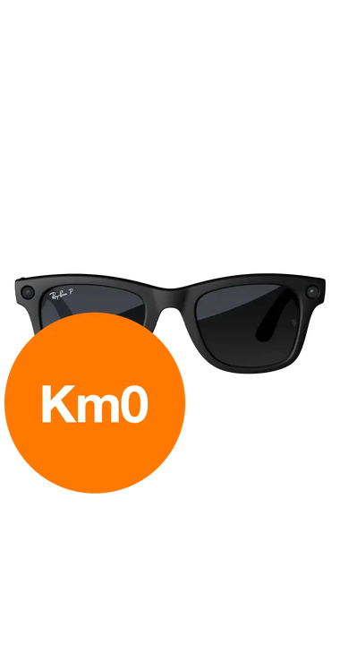 Gafas con IA Ray-Ban Meta Wayfarer negro mate cristal gris Km0