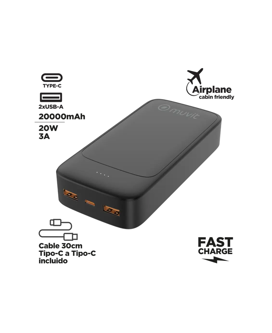 Power Bank 20000 mAh Dual USB + Dual USB C, , large