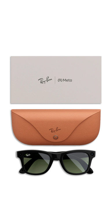 Gafas con IA Ray-Ban Meta Wayfarer negro brillo cristal verde Km0