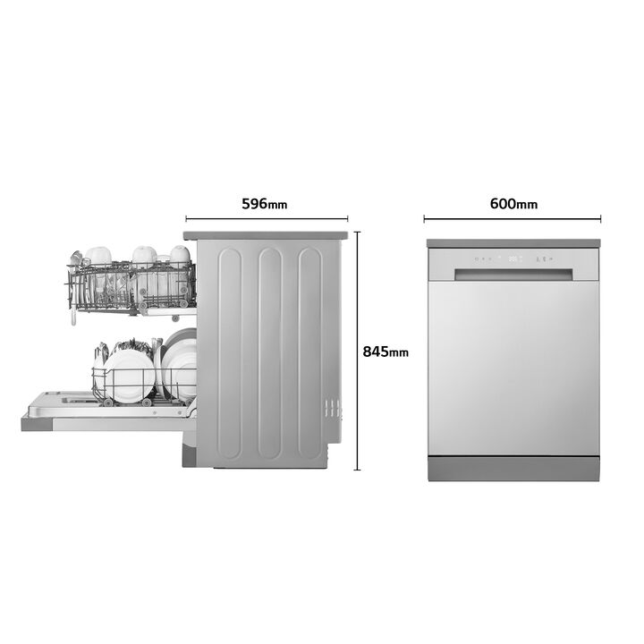 Lavavajillas LG 13 cubiertos con acero inox, 8 programas, eficiencia E y bloqueo infantil