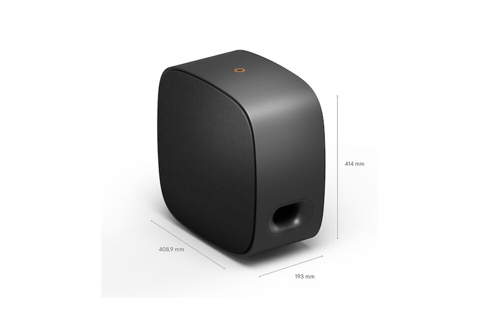 Subwoofer inal&aacute;mbrico LG Sound Suite W7 con woofer Peerless de 8&rdquo;, graves profundos hasta 25.9 Hz y dise&ntilde;o flexible vertical u horizontal. Compatible con el ecosistema Sound Suite y preparado para Dolby Atmos FlexConnect.