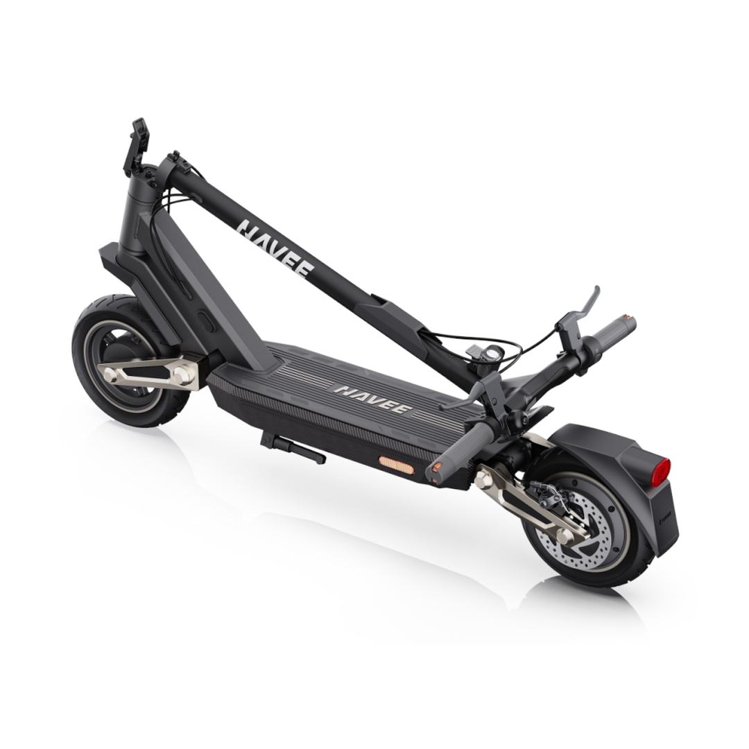 Patinete el&eacute;ctrico Navee ST3 potencia 1000W 60km aut suspensi&oacute;n dual 24% ascensi&oacute;n de pendientes. Peso m&aacute;ximo de carga 120 kg. Plegable, con pantalla incorporada. La edad m&iacute;nima recomendada es de 16 a&ntilde;os. Tres velocidades. El di&aacute;metro de las ruedas es de 10 ". Tiempo de carga de la bater&iacute;a es de 8h