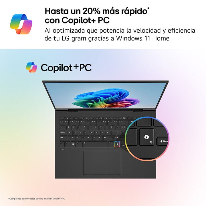 <p>Port&aacute;til ultraligero LG gram de 14", procesador Intel&reg; Core&trade; Ultra 7 355, 32 GB RAM, 512 GB SSD, hasta 36.5 horas de autonom&iacute;a, 1.120 g de peso, color Negro carb&oacute;n, Windows 11 Home. Modelo 14Z90U-G.AU85BN.</p>
