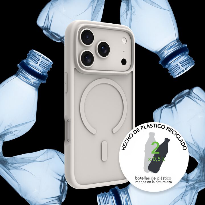 Funda iPhone 17 Pro Max MS Blanca + ECO PROTECTOR+ PowerBank Wireless 5.000mAh