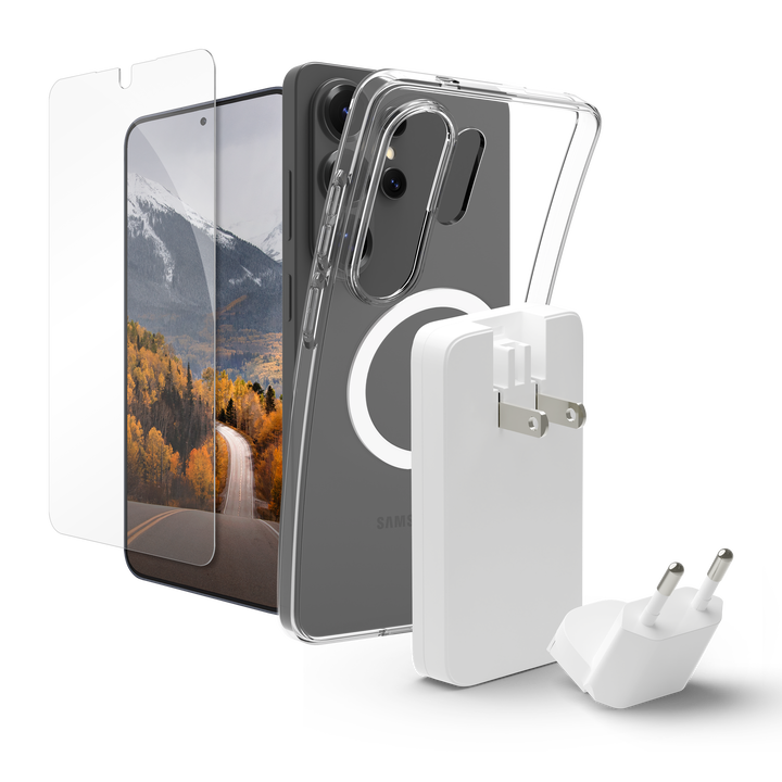 Funda Sostenible transparente para Samsung Galaxy S26 Ultra + protector + Cargador carga r&aacute;pida 65W