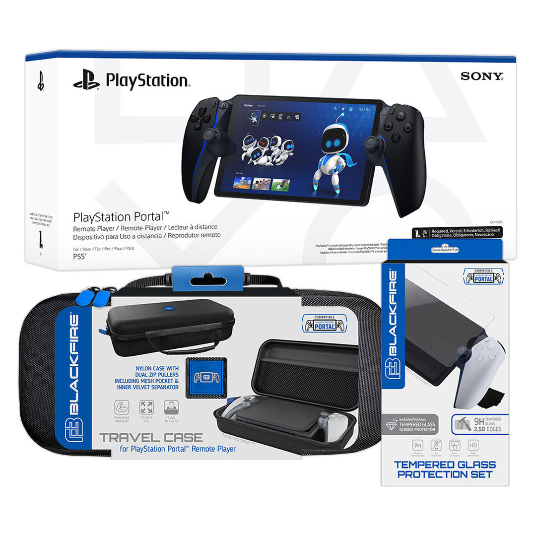 Pack PS Portal Black+ Estuche + Protector