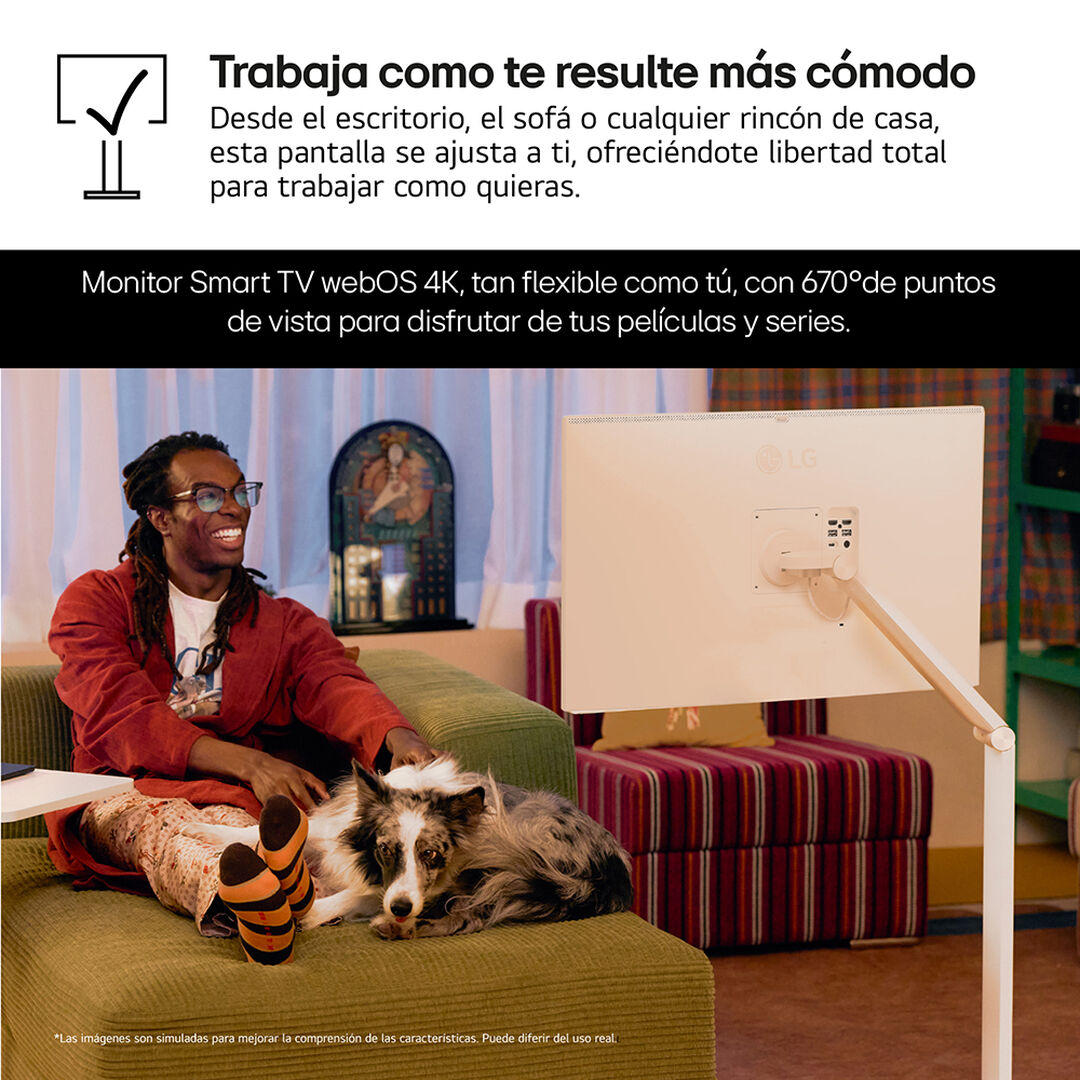 Smart Monitor Swing, 32" , serie Cine & Streaming, 4K UHD, Smart Monitor webOS 24, peana Swing port&aacute;til y flexible, Mando Magic Pointer Remote.