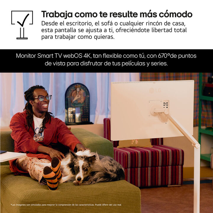 Smart Monitor Swing, 32" , serie Cine & Streaming, 4K UHD, Smart Monitor webOS 24, peana Swing port&aacute;til y flexible, Mando Magic Pointer Remote.