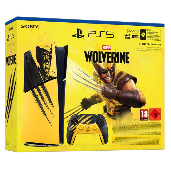 PREVENTA Consola PS5 Digital Edici&oacute;n Limitada Marvel Lobezno Amarillo de Combate