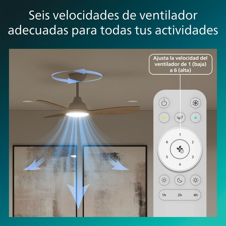 Ventilador de Techo Olas 42&Prime; DC Blanco Madera