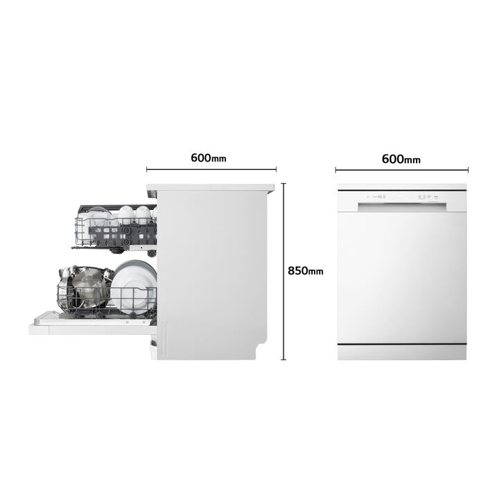 Lavavajillas 14 servicios con QuadWash, motor Direct Drive y Wi-Fi ThinQ.