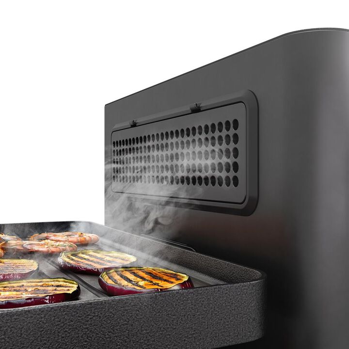 ¿Disfrutando de una comida acogedora sin olores gourmet persistentes? Puedes hacerlo con la nueva Princess 162660 Raclette Purify, equipada con un sistema de purificación de aire integrado. ¡Esta innovadora raclette es la primera de su tipo con un sistema de filtración de aire integrado, lo que te permite disfrutar de una velada de cocina gourmet sin olores indeseados en tu hogar! Con espacio para 8 personas y partes convenientes y desmontables, la Raclette Purify es ideal para grupos grandes, y su almacenamiento no ocupará mucho espacio.