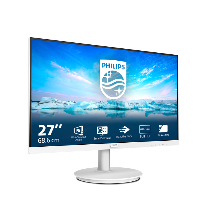 Philips 271V8AW/00 Monitor 27" FHD, 100Hz, IPS, 4ms GtG, Altavoces (1920x1080, 1x HDMI 1.4, 1x VGA), Blanco
