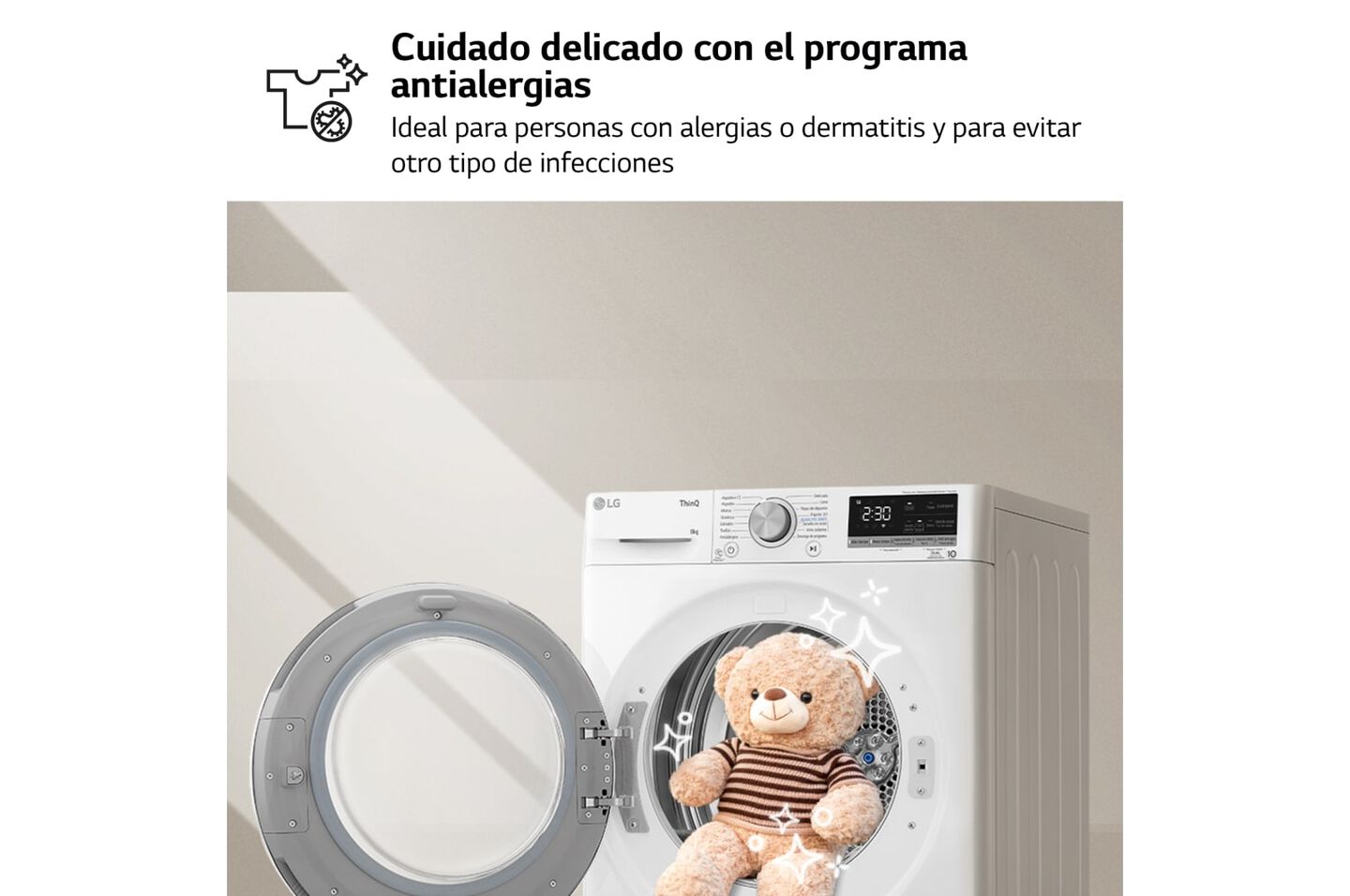 Secadora LG 8 kg con bomba de calor Dual Inverter, Wi-Fi, Eco Hybrid y ciclo antialergias