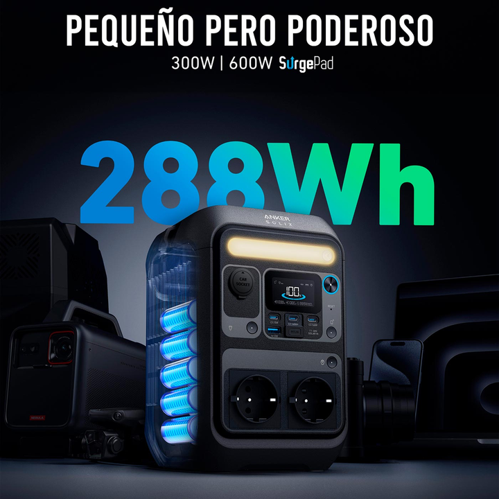 Anker SOLIX C300X - Estaci&oacute;n de Energ&iacute;a Compacta 288Wh