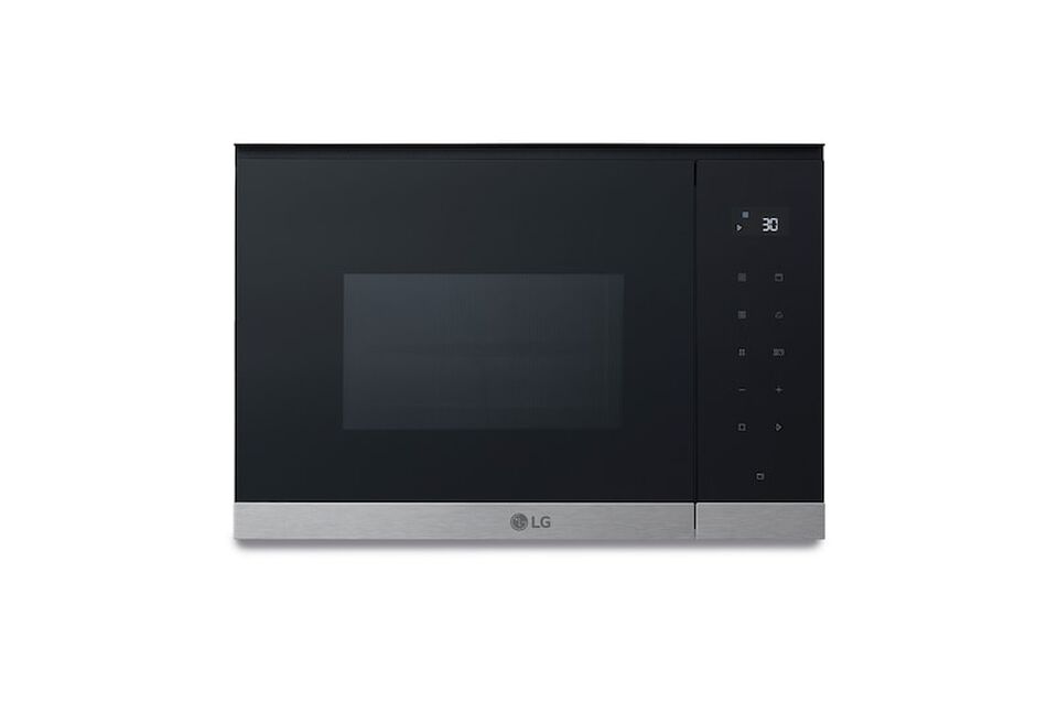 Microondas Grill Integrable| LG MG7Z2593D, 900W, 25L, cristal negro + acero