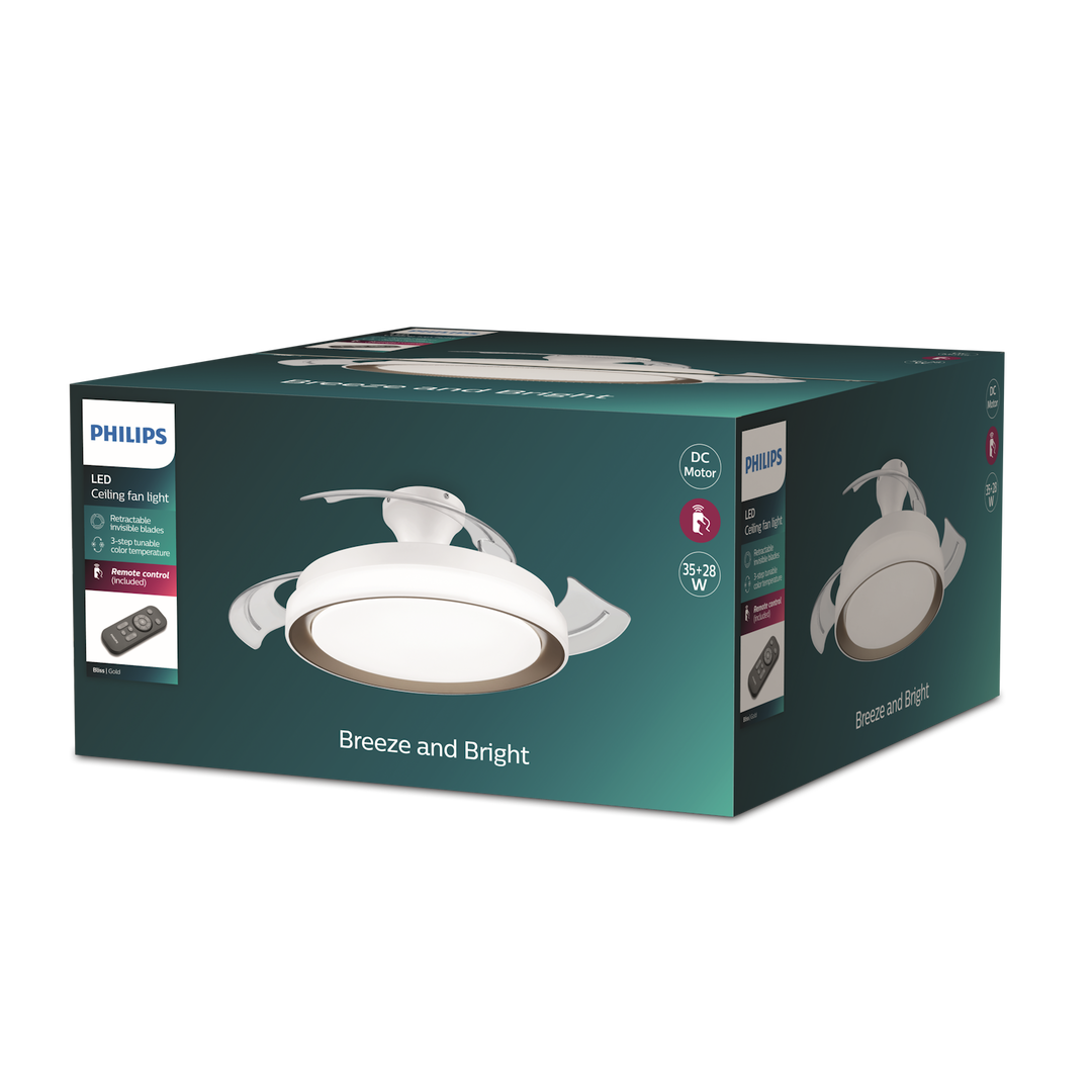 Ventilador Plegable de Techo Bliss 2024 DC Oro