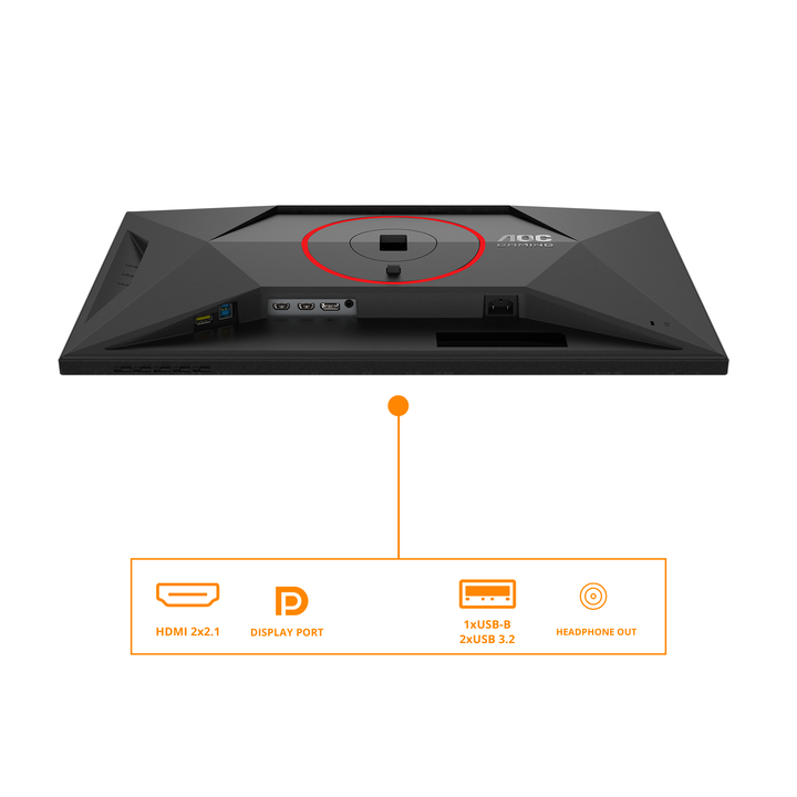 AOC U27G4R Monitor 27" UHD, 160Hz, Fast IPS, 1ms GtG, DisplayHDR 400, Adaptive Sync, Altura ajustable (3840x2160, 2x HDMI 2.1, 1x DP 1.4), Negro