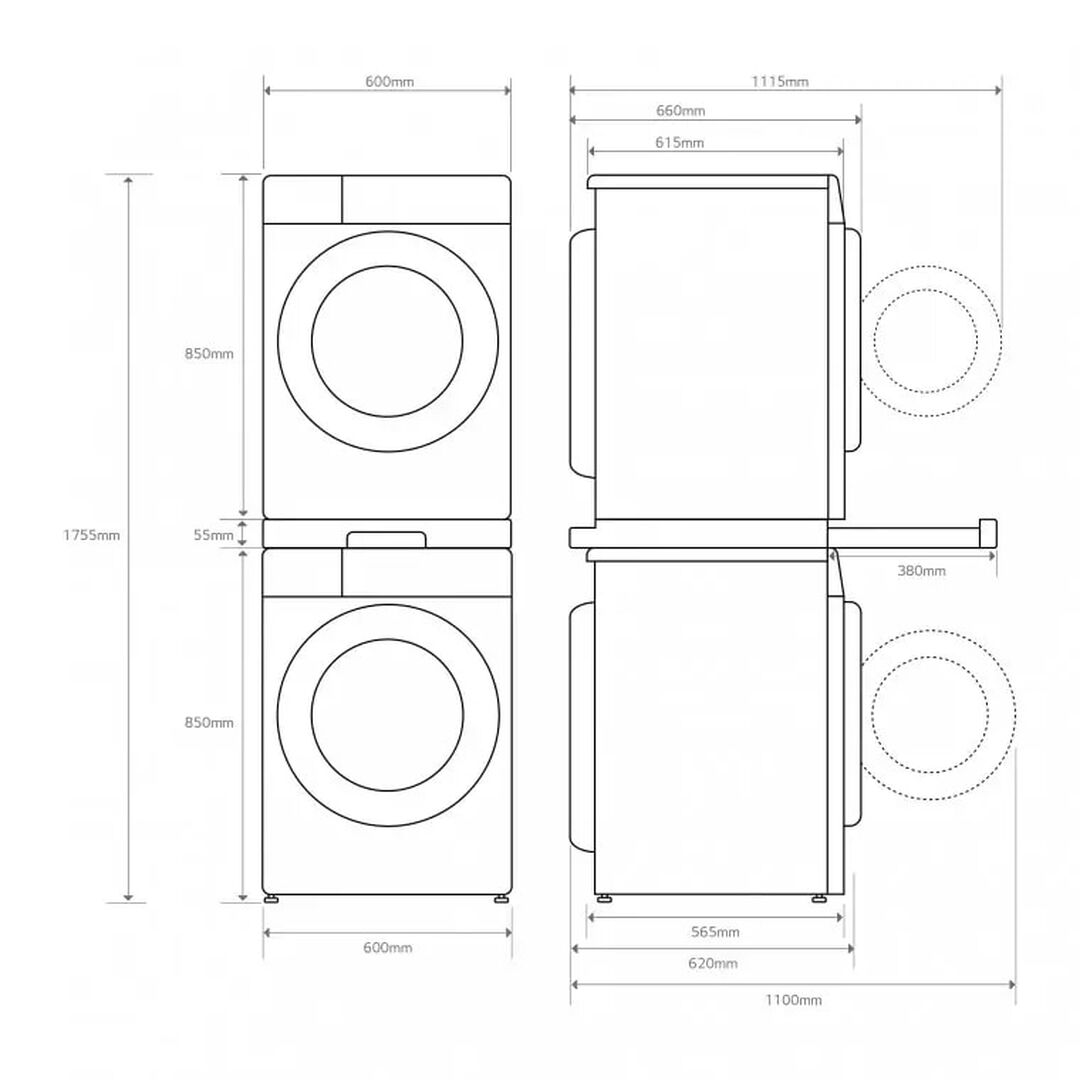 Torre LG 10 kg lavado / 8 kg secado, IA DD&trade;, TurboWash-360&deg;, A-10 % / A+++