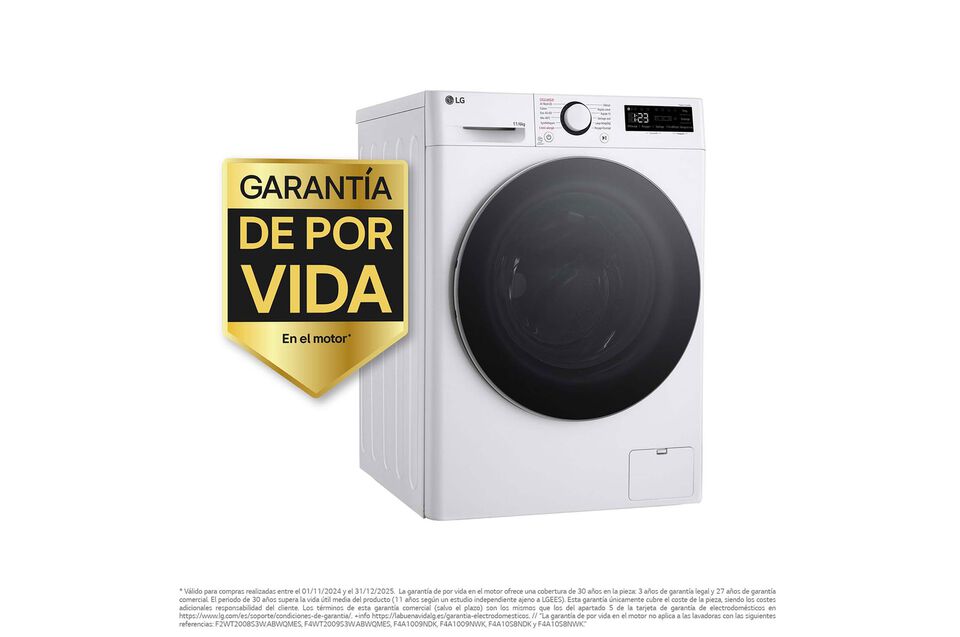 Lava-secadora 11 kg/6 kg con motor AI DD™, TurboWash 360°, vapor Steam™, panel LED y Wi-Fi.