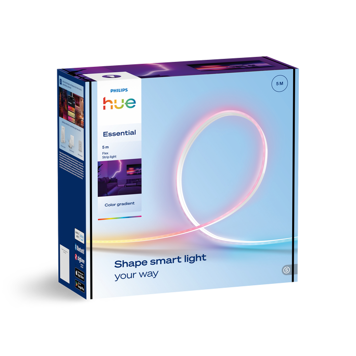 <p>Tira de Led HUE LightStrips Flux</p>
<p>LED integrado RGB.</p>
<p>No compatible con extensiones y bases de otras versiones.</p>
<p>Bridge NO incluido.</p>
<p>La tira de luz Flux aporta una fina l&iacute;nea de luz para lavado de espacios interiores con un degradado de colores coherente con la mezcla de colores de precisi&oacute;n Chromasync&trade;. Ilumina los rincones con los tonos de blanco m&aacute;s puros con ledes dedicados y c&aacute;lidos. Utiliza la tira de luz Flux detr&aacute;s de los muebles del televisor, alrededor de las esquinas de las camas y a lo largo de las estanter&iacute;as para a&ntilde;adir una iluminaci&oacute;n suave e indirecta que se adapte a cualquier estado de &aacute;nimo. Disfruta de una instalaci&oacute;n flexible: corta, reutiliza y prolonga la tira de luz para adaptarla y encajarla en cualquier espacio. Consigue un control total, personalizaci&oacute;n y escenas de iluminaci&oacute;n adaptadas con la galardonada aplicaci&oacute;n Hue y el control por voz.</p>
<ul style="list-style-type: circle;">
<li><strong>Bombillas Compatibles:&nbsp;</strong>LED Integrado.</li>
<li><strong>Regulable:</strong>&nbsp;SI</li>
<li><strong>Cambio de Color (PowerLED):</strong>&nbsp;SI</li>
<li><strong>Adaptador de corriente incluido:</strong>&nbsp;SI</li>
<li><strong>Luminosidad (LM):</strong>&nbsp;1200 lm a 4000&ordm;k</li>
<li><strong>Bridge incluido:</strong>&nbsp;NO</li>
<li><strong>Largo (mm):&nbsp;</strong>3000</li>
<li><strong>Altura (mm):&nbsp;</strong>6</li>
<li><strong>Ancho (mm):</strong>&nbsp;14,5</li>
<li><strong>Material:&nbsp;</strong>Sint&eacute;tico</li>
<li><strong>Color:</strong>&nbsp;Mate</li>
<li><strong>Extensible:</strong>&nbsp;NO</li>
<li><strong>Protecci&oacute;n IP:</strong>&nbsp;IP20</li>
</ul>