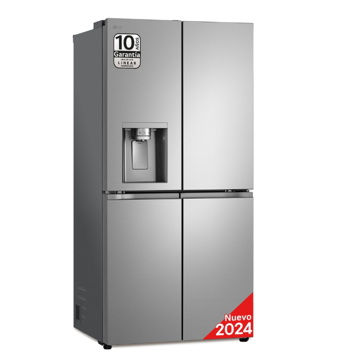 Descubre el frigorífico LG GML860PYFE, diseñado para integrarse perfectamente en tu cocina con su acabado en acero inoxidable y puertas francesas que ofrecen un acceso fácil y organizado.