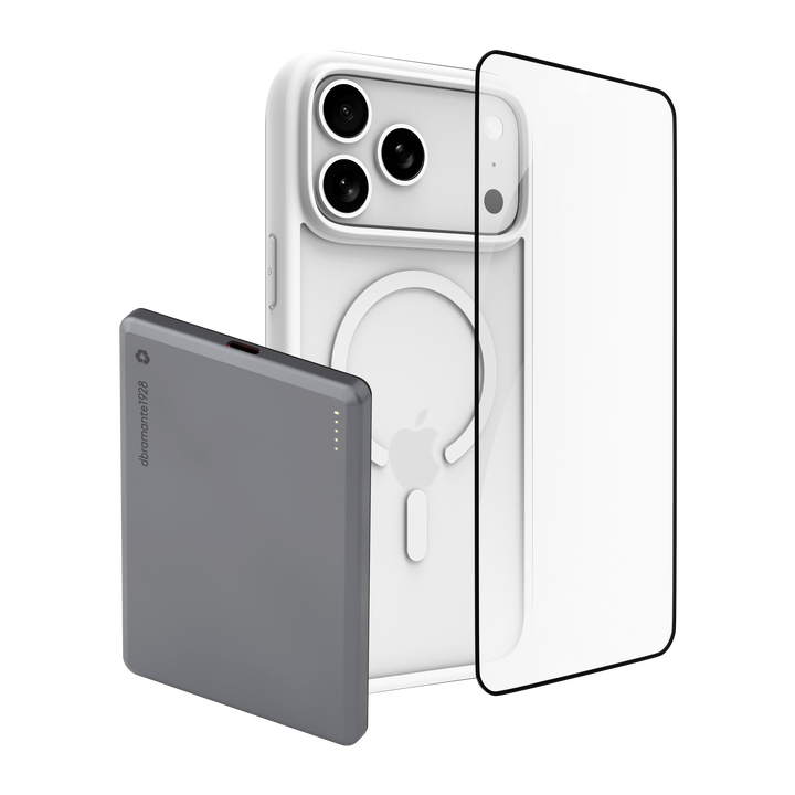 Funda iPhone 17 Pro Max MS Blanca + ECO PROTECTOR+ PowerBank Wireless 5.000mAh