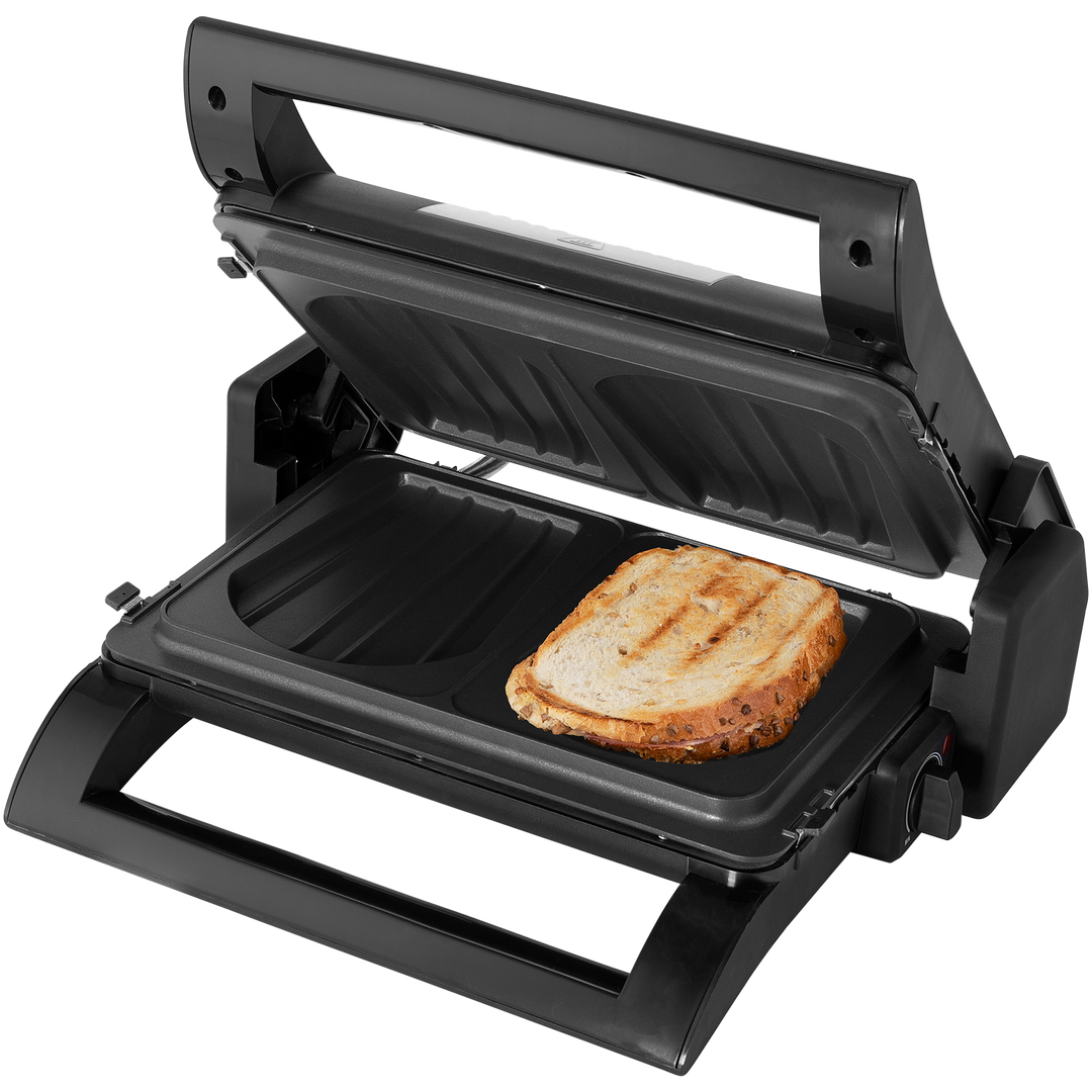 La lujosa Multi Grill Princess 112536 es perfecta si buscas una parrilla de contacto multifuncional para poder preparar un bocadillo o cocinar en familia en la parrilla de sobremesa. Puedes hacer gofres, bocadillos y usar la parrilla como teppanyaki gracias a sus placas extraíbles. Puedes ajustar la temperatura perfecta para cada producto con el termostato regulable.