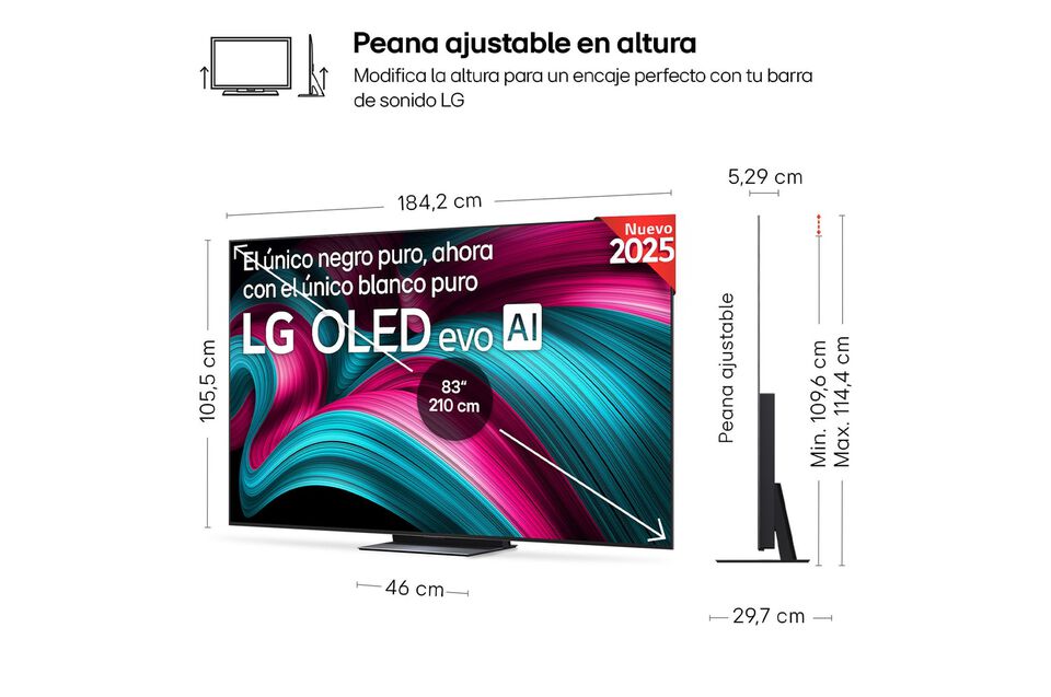 Smart TV LG OLED evo AI C5 83 pulgadas 4K 2025
