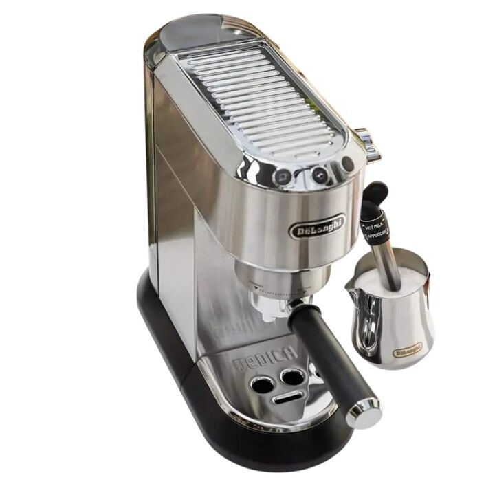 Cafetera espresso manual de bomba con sistema cappuccino y tecnología Thermoblock, que mantiene el agua a temperatura exacta
