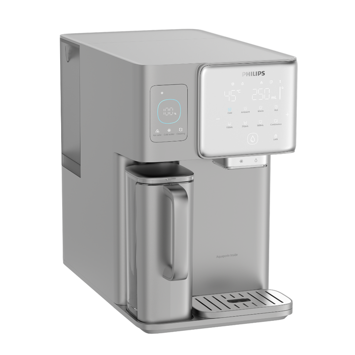 Estaci&oacute;n de agua Philips Serie 7000 con &oacute;smosis inversa, dispensado de agua fr&iacute;a, caliente y hielo. Filtraci&oacute;n avanzada Aquaporin que elimina hasta el 99,99 % de contaminantes, dep&oacute;sito de 6 L, control t&aacute;ctil y m&uacute;ltiples ajustes de temperatura y volumen para una hidrataci&oacute;n segura, c&oacute;moda y completa.