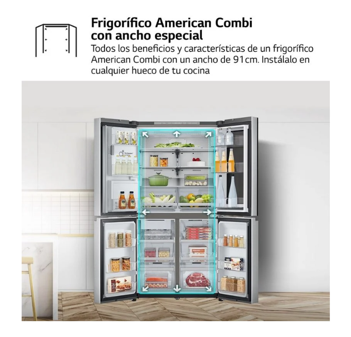 Dise&ntilde;o Premium y elegante, perfectamente integrado en el dise&ntilde;o de tu cocina. Puerta plana que completa el dise&ntilde;o minimalista y Premium de este frigor&iacute;fico LG GML960PYBE.