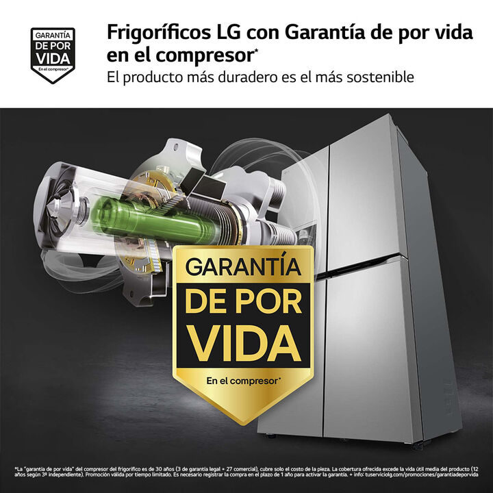 Dise&ntilde;o Premium y elegante, perfectamente integrado en el dise&ntilde;o de tu cocina. Puerta plana que completa el dise&ntilde;o minimalista y Premium de este frigor&iacute;fico LG GML960PYBE.