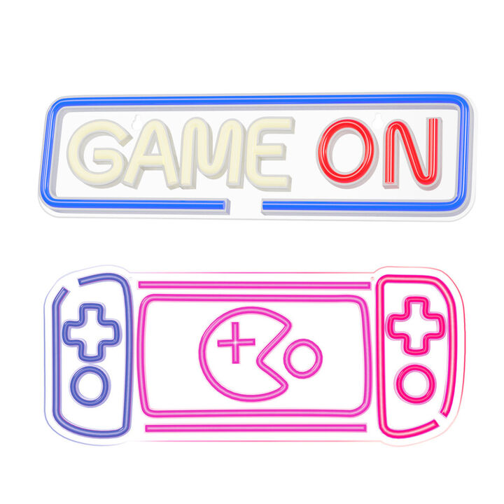 Pack de luces neones Forever, que ofrece un resplandor colorido y uniforme. Pack gamer con las luces Game On y Consola.