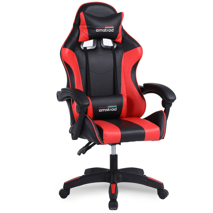 <!DOCTYPE html>
<html lang="es">
<head>
  <meta charset="UTF-8">
  <title>Amstrad AMS-800-RED - Silla Gaming</title>
  <style>
    body {
      font-family: Arial, sans-serif;
      max-width: 600px;
      margin: 40px auto;
      color: #222;
    }

    h2 {
      color: #cc0000;
      margin-bottom: 10px;
    }

    .descripcion {
      background-color: #f9f9f9;
      border-left: 4px solid #cc0000;
      padding: 12px 16px;
      margin-bottom: 20px;
      line-height: 1.6;
    }

    table {
      width: 100%;
      border-collapse: collapse;
    }

    table tr:nth-child(even) {
      background-color: #f5f5f5;
    }

    table td {
      padding: 8px 12px;
      border-bottom: 1px solid #ddd;
    }

    table td:first-child {
      font-weight: bold;
      width: 55%;
    }
  </style>
</head>
<body>

  <h2>Amstrad AMS-800-RED &mdash; Silla Gaming Negro & Rojo</h2>

  <div class="descripcion">
    Amstrad te ofrece su silla AMS-800-RED en negro y rojo, con coj&iacute;n lumbar incluido.
  </div>

  <h2>Especificaciones</h2>

  <table>
    <tr>
      <td>Colores</td>
      <td>Negro y rojo</td>
    </tr>
    <tr>
      <td>Reposabrazos</td>
      <td>2</td>
    </tr>
    <tr>
      <td>Inclinaci&oacute;n del respaldo</td>
      <td>Hasta 150&deg;</td>
    </tr>
    <tr>
      <td>Coj&iacute;n lumbar y reposacabezas</td>
      <td>Incluidos</td>
    </tr>
    <tr>
      <td>Profundidad</td>
      <td>47 cm</td>
    </tr>
    <tr>
      <td>Ancho del asiento (entre reposabrazos)</td>
      <td>47 cm</td>
    </tr>
    <tr>
      <td>Ancho del respaldo</td>
      <td>54 cm</td>
    </tr>
    <tr>
      <td>Altura del asiento</td>
      <td>De 42 a 52 cm</td>
    </tr>
    <tr>
      <td>Peso m&aacute;ximo soportado</td>
      <td>130 kg</td>
    </tr>
    <tr>
      <td>Peso del producto</td>
      <td>14 kg</td>
    </tr>
    <tr>
      <td>Materiales</td>
      <td>PVC, Espuma, Nylon, Metal, Madera contrachapada</td>
    </tr>
  </table>

</body>
</html>