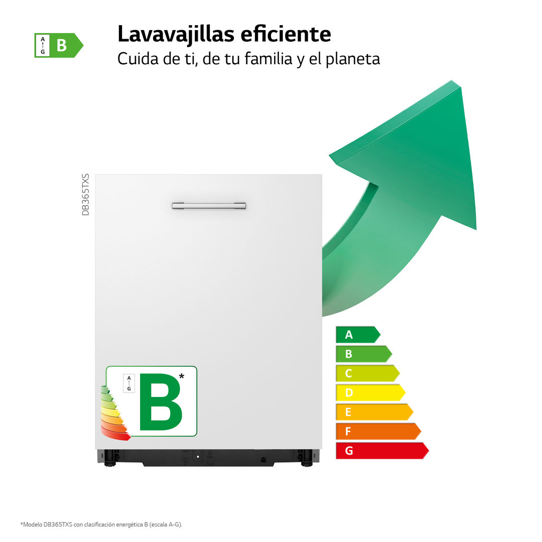 Lavavajillas integrable LG 14 cubiertos con TrueSteam, QuadWash, EasyRackPlus y Wi-Fi ThinQ