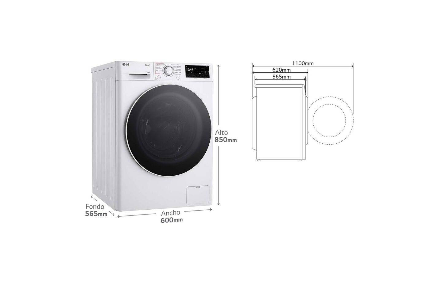 Lavasecadora LG 9 kg + 6 kg con AI Direct Drive, Steam, autodosificación y Wi-Fi