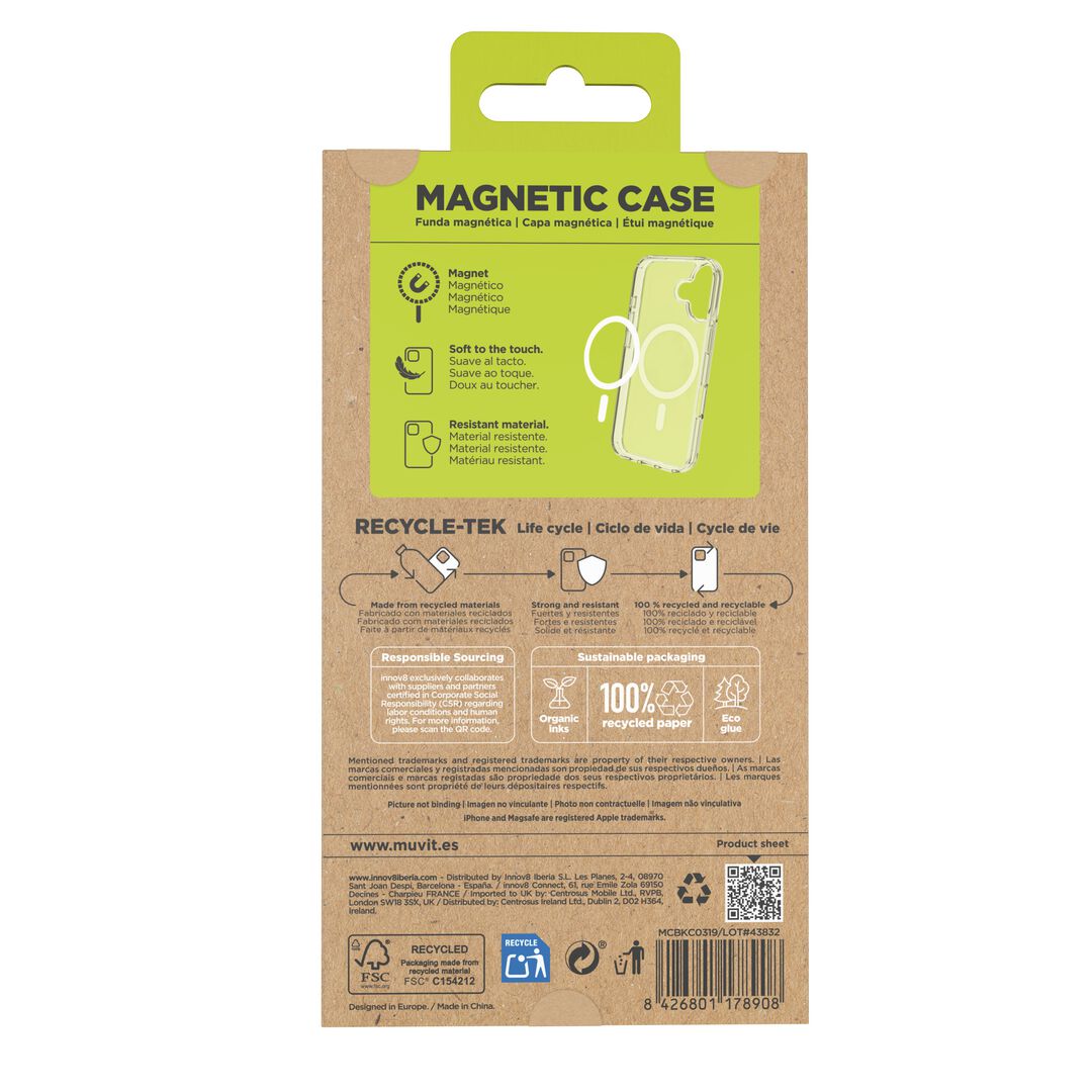 La protección del medio ambiente es, hoy en día, una preocupación en todo momento, junto a la preocupación de proteger nuestro Smartphone. Con las fundas recycletek de muvit for change, proponemos una gama de fundas reciclables, fabricadas con materiales reciclados. Una manera responsable de proteger nuestro smartphone. Porque contribuir en la lucha contra la contaminación y proteger nuestro ecosistema, debe formar parte de nuestros gestos cotidianos.