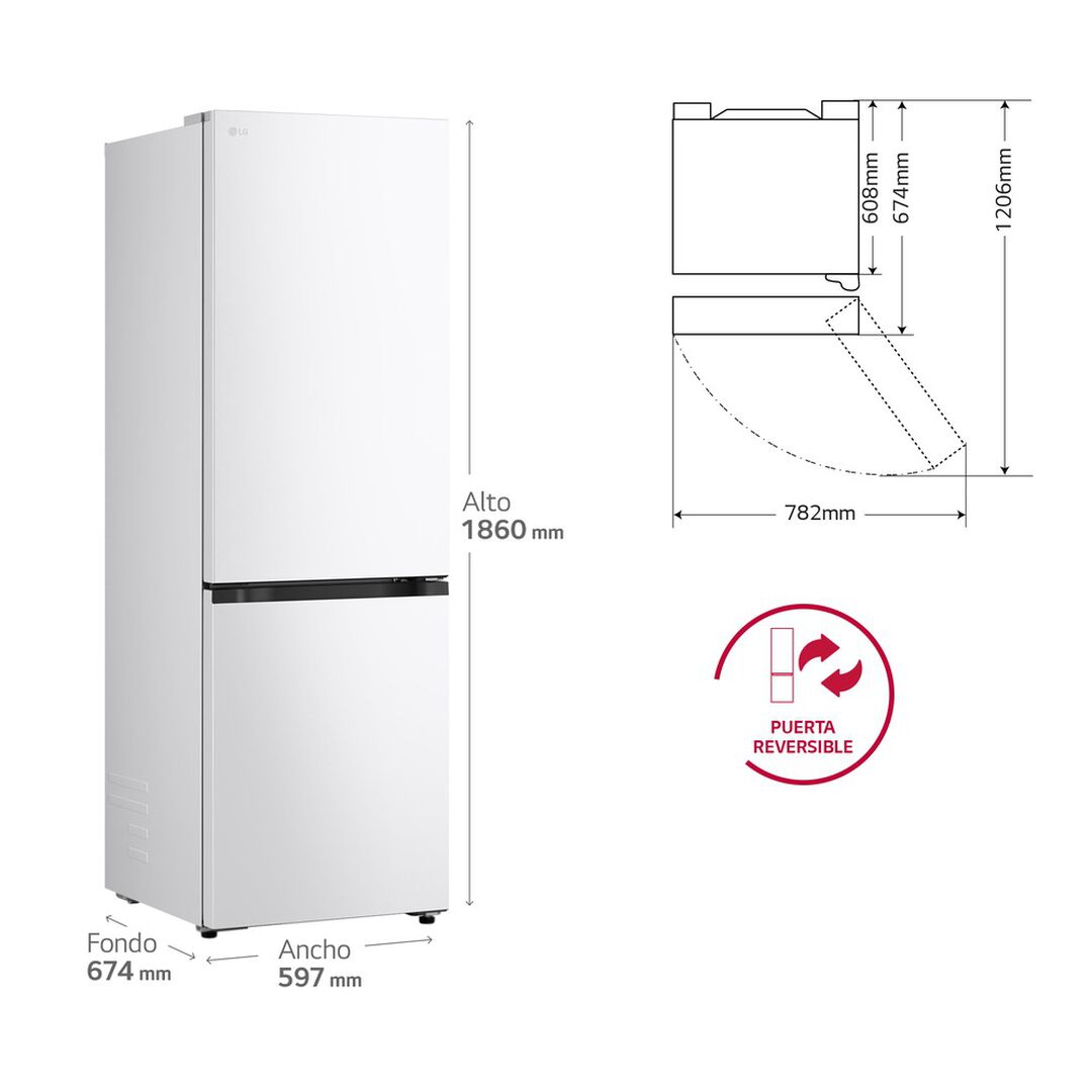Frigor&iacute;fico Combi 1,86m 375l Blanco GBBS716BSW