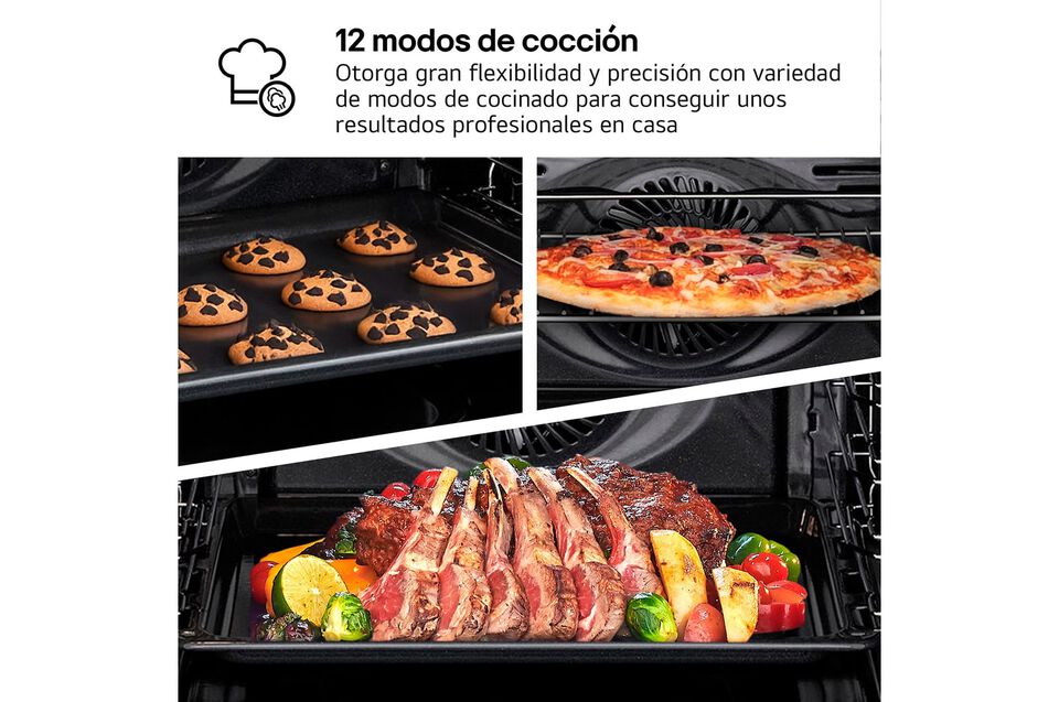 Horno Pirolítico LG, 72 L, Clasificación A, Convección, Acero