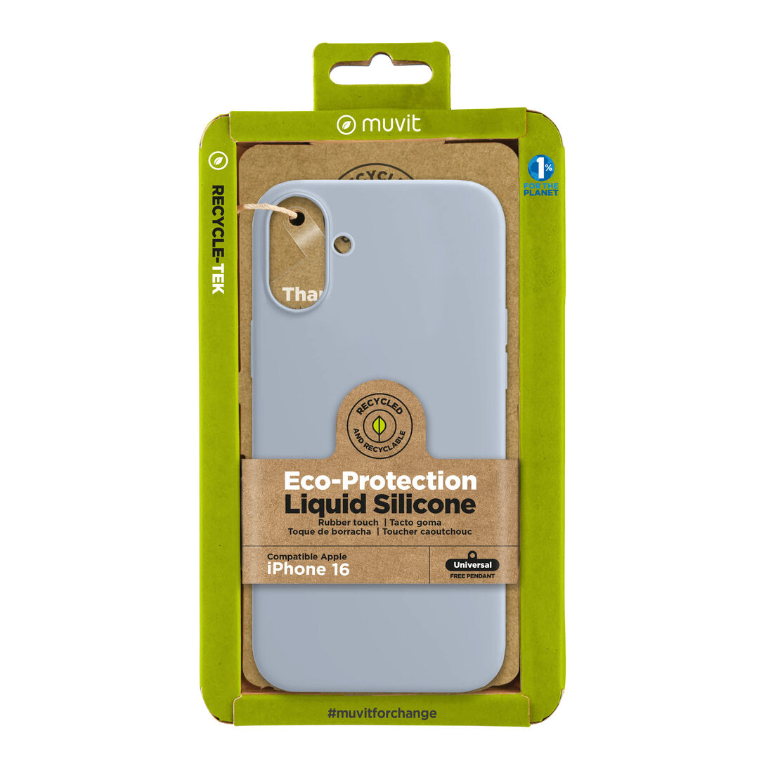 Nuestra funda liquid de muvit for change, fabricada en silicona reciclada certificada, aporta un tacto extra suave con un acabado interior en microfibra. Añade un toque de color a tu iPhone 

La protección del medio ambiente es, hoy en día, una preocupación en todo momento, con las fundas recycletek de muvit for change, proponemos una gama de fundas reciclables, fabricadas con materiales reciclados con certificado GRS. Una manera responsable de proteger nuestro smartphone. 
