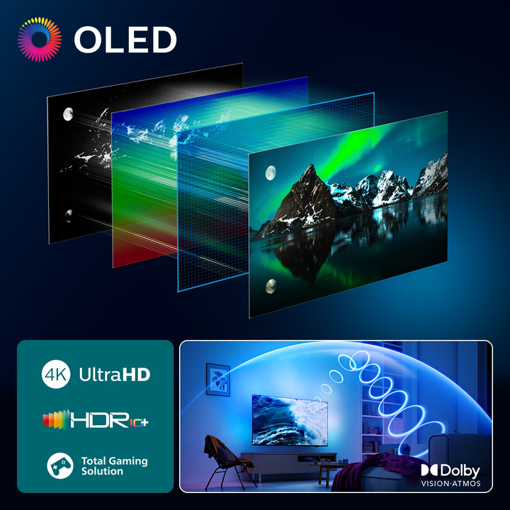 Philips Ambilight TV 65OLED770 4K UHD OLED 164cm 65" Smart TV Dolby Vision y Dolby Atmos Titan OS