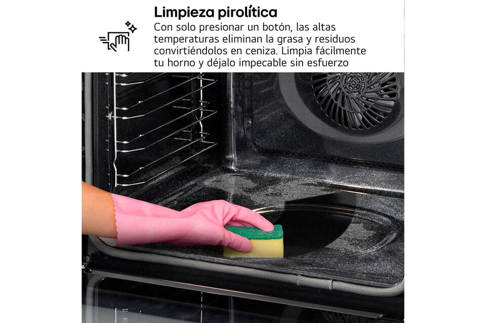 Horno Pirolítico LG, 72 L, Clasificación A, Convección, Acero