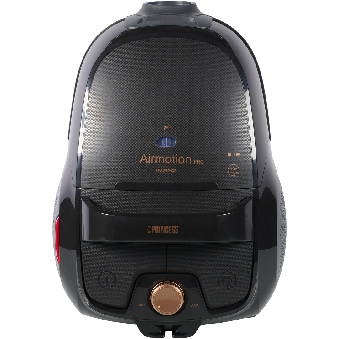 Experimenta la m&aacute;xima comodidad al limpiar con la potente aspiradora Princess 336090 Airmotion Pro. Esta aspiradora con bolsa de polvo, con una capacidad generosa de 4L, combina un motor potente de 800W con un avanzado sistema de filtro HEPA y un filtro &uacute;nico para olores. Gracias a una presi&oacute;n de aire de 21 kPa, control de velocidad y caracter&iacute;sticas pr&aacute;cticas como el enrollado autom&aacute;tico del cable, limpiar nunca ha sido tan eficiente y agradable.