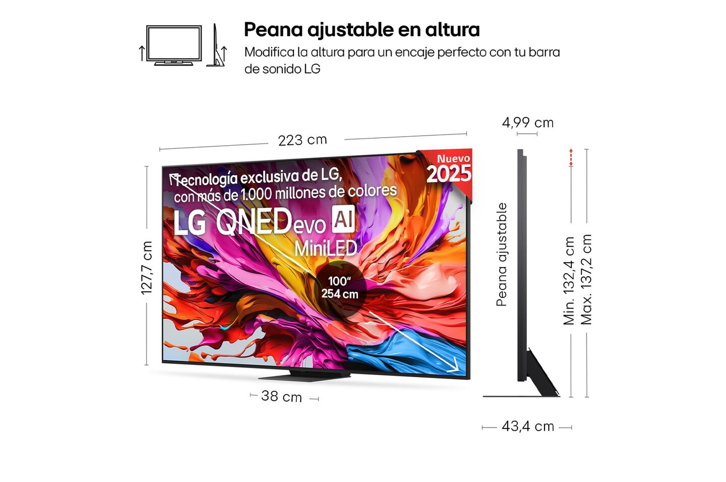Smart TV LG QNED evo AI QNED86 100 pulgadas MiniLED 4K 2025