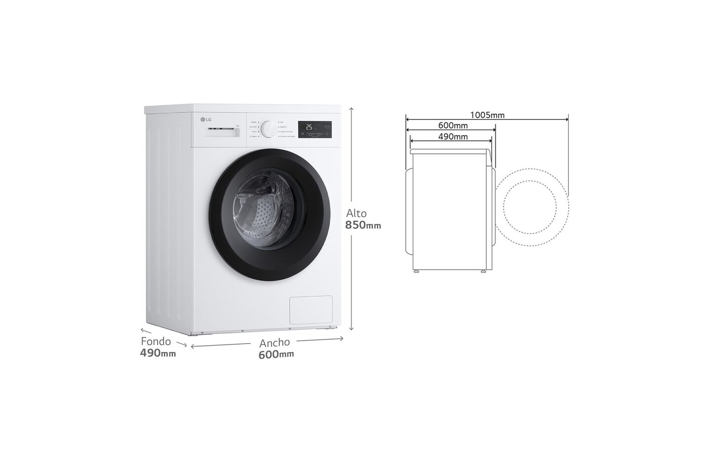 Lavadora LG 9 kg con AI Direct Drive, Steam y fondo 47 cm